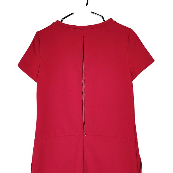 Maison‎ 123 Paris Shift Dress sz M US 38 F Cranberry Red Stretch Pockets Career - Picture 10 of 12